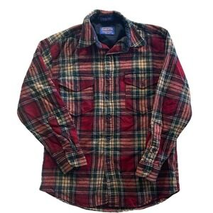 Vintage Pendleton Shirt Plaid 100% Wool Long Sleeve Men - Medium